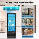 Glass Door Merchandiser Freezer Swing Door Commercial Reach-In Display Freezers With LED Top Panel Upright Freeze Storage by HouseOfZazla
