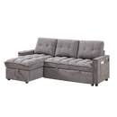 78.75" Reclining Sofa, Pull-Out Sofa Bed with USB and tape-c charging ports, L-Shaped Sectional Sofa with Reclining Storage and Arm Side Organizer Pocket Features, Living Room Comfort Sofa
