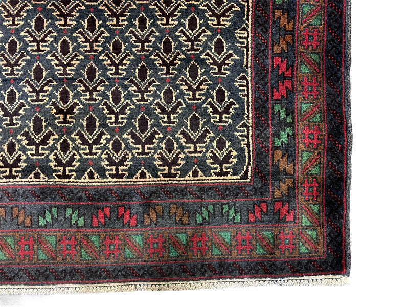 3x5 New Vintage Handmade Wool Rug Tribal Balouch Turkoman Prayer Rug Veggie Dyes