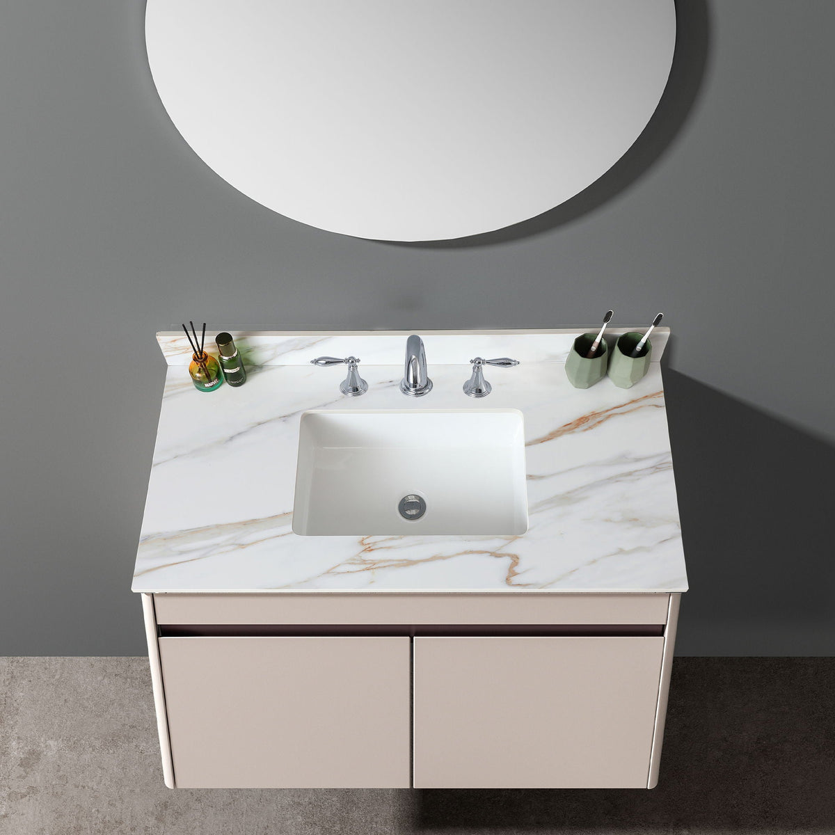 Vanity Top With Undermount Sink And Backsplash, Sintered Stone, photo 10 of 40