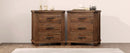 Rustic Three Drawer Reclaimed Solid Wood Farmhouse Nightstand Set of Two by HouseOfZazla