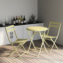 3 Piece Patio Bistro Set Of Foldable Round Table And Chairs by Unique Piece Furniture