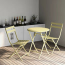 3 Piece Patio Bistro Set Of Foldable Round Table And Chairs by Unique Piece Furniture