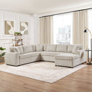 Oversized Sectional U-Shaped Sofa With Chaise Lounge And Three Soft Throw Pillows by Unique Piece Furniture