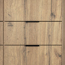 Modern 6 Drawer Cabinet With Metal Rounded Corners And Exquisite Handles Multi Functional Storage - Natural Wood by HouseOfZazla
