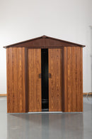 6ft x 6ft Outdoor Metal Storage Shed with Metal Floor Base, With window