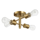 Ephemeral - 4 Lights Semi Flush Mount Ceiling Pendant - Antique Brass / Clear / Gold by HouseOfZazla