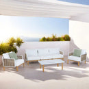 Vine - 4 Piece Outdoor Conversation Set - White by HouseOfZazla