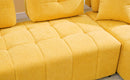 91.73" L-shaped Sofa Sectional Sofa Couch with 2 Stools and 2 Lumbar Pillows for Living Room, Yellow