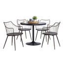 Dakota Winston - 5 Piece Contemporary Dining Set - Black / Brown / Dark Walnut by HouseOfZazla
