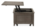 Paxton Place - Lift Top Storage Cocktail Table With Casters - Dovetail Gray