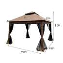 Outdoor Pop Up Gazebo Canopy With 2 Tier Soft Top And Removable Zipper Netting by HouseOfZazla