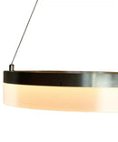 Edge-Lit 16"W 1-Light Round LED Ribbon Chandelier Light Fixture Brushed Nickel Finish by LampsUSA
