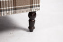 Upholstered Accent Chair with Brown Linen Fabric and Nailhead Trim by HouseOfZazla