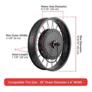 Yescom 20" Front Wheel Electric Bicycle Motor Fat Tire Kit 48v 1000w