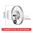Yescom 24" Front Wheel Electric Bicycle Motor Kit 36v 750w