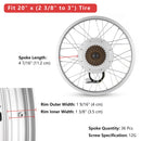 Yescom 20" Electric Bicycle Motor Rear Wheel Kit 36v 750w