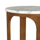 Eaton - Round Side Table - Brown / White by HouseOfZazla