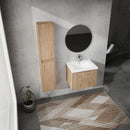 24" Wall-Mounted Bathroom Vanity With Sink and Side Cabinet