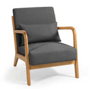 Leisure Chair With Solid Wood Armrest And Feet, Mid-Century Modern Accent Sofa, 1 Seat by HouseOfZazla
