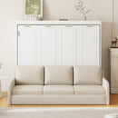 Murphy Cabinet Bed With Folding Sofa, Built In Storage Shelves And LED Light by HouseOfZazla