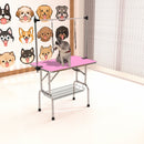 Folding Dog Pet Grooming Table Stainless Steel Frame Rubber Mat On Board With Adjustable Arm And Clamps Pet Dog Cat Grooming Table by HouseOfZazla