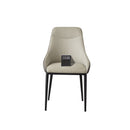 Modern Dining Chair Set Upholstered Seats Steel Metal Legs 2 Tone Contemporary Kitchen Living Room Furniture (Set of 2) - Black / Gray