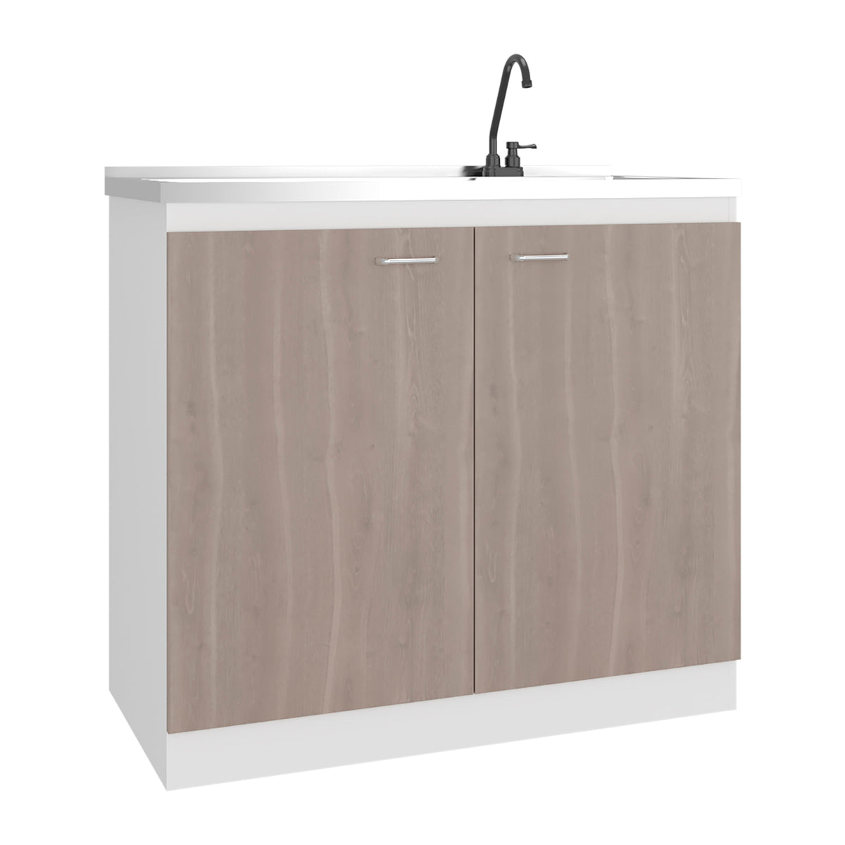 Salento Freestanding Sink, Double Door Cabinet, Two Shelves, photo 5 of 10