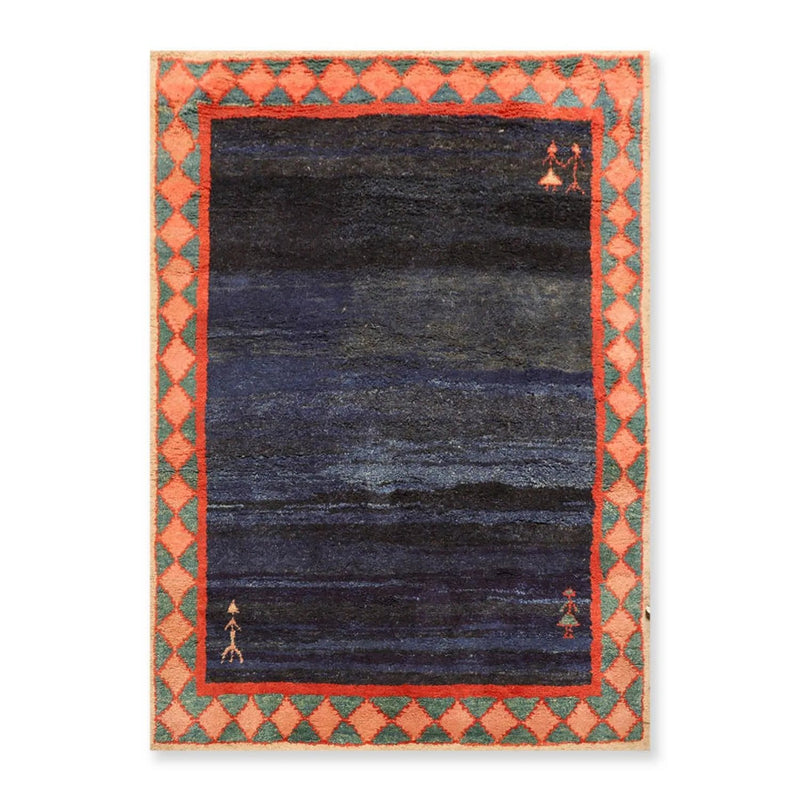 4'9"x5'9" Hand Knotted 100% Wool Traditional Authentic Gabeh Oriental Area Rug