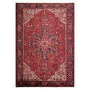 9'1" x 13'2" Masterpiece Hand Knotted Wool Authentic Herizz Oriental Area Rug Red with Orange Undertones