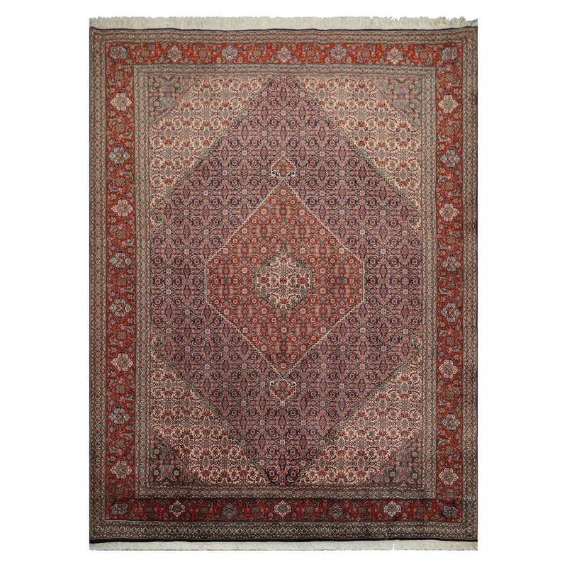 8x11 Navy, Rust Hand Knotted 100% Wool 250 KPSI Authentic Mahi Tabrizz Oriental Area Rug