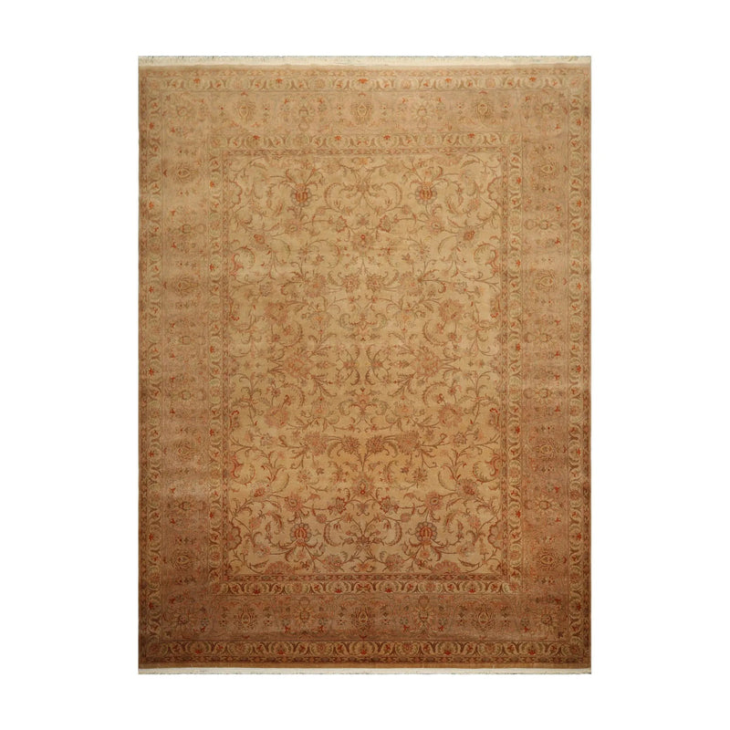 9x12 Tan, Taupe Hand Knotted Persian 100% Wool Traditional 250 KPSI Oriental Area Rug