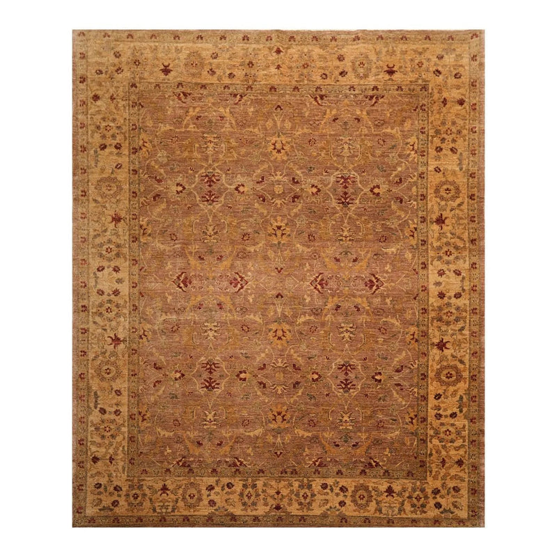 8x10 Hand Knotted 100% Wool Peshawar Traditional 200 KPSI Oriental Area Rug Taupe