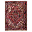 6'4" x 8'8" Hand Knotted Herizz 100% Wool Traditional Oriental Area Rug Rust
