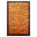4'x6' Gold Hand Knotted Geometric Traditional 250 KPSI  Persian Wool Oriental Area Rug