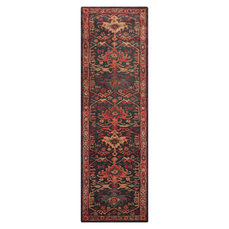 Handmade Multi Size 100% Wool Dark Blue Oriental Area Rug