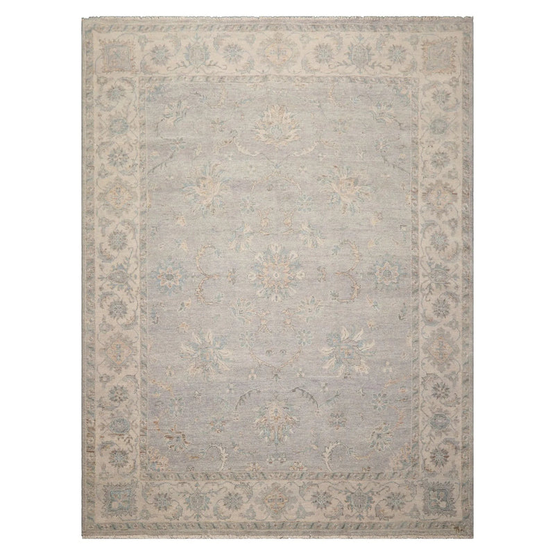 9x12 Gray Hand Knotted Traditional Afghan Oushak Wool Oriental Area Rug