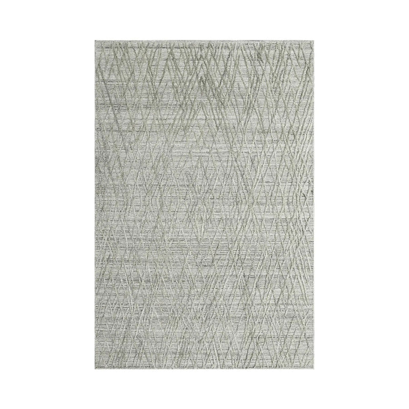 4x6 Gray, Beige Hand Made Loop n Cut Pile 100% Wool Modern & Contemporary Oriental Area Rug