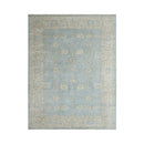 9x12 Blue, Beige Hand Knotted Afghan Oushak 100% Wool Traditional Oriental Area Rug