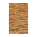 3x5 Gold Hand Knotted Tibetan Contemporary Striped Wool & Silk Oriental Area Rug