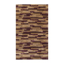 3x5 Aubergine Hand Knotted Tibetan Contemporary  Striped Wool & Silk Oriental Area Rug