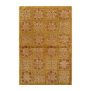 4x6 Gold Hand Knotted Tibetan Transitional  Floral Wool Oriental Area Rug