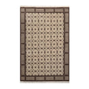 5x8 Beige Hand Knotted Tibetan Art Deco Trellis Wool Oriental Area Rug