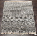 2'x2' Ivory Hand Knotted Tibetan Modern Wool and Bamboo Silk Oriental Area Rug