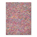 5x8 Pink Hand Tufted Handmade Zig-Zag Medley Cotton Boho Modern Oriental Area Rug