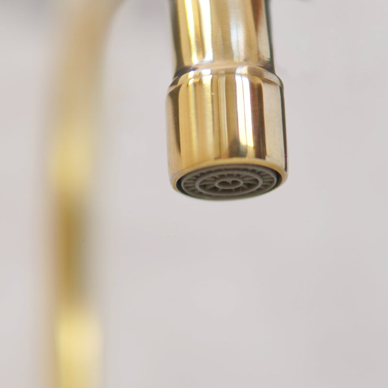 Elegant Curved Leg Brass Kitchen Faucet - BRASSMA