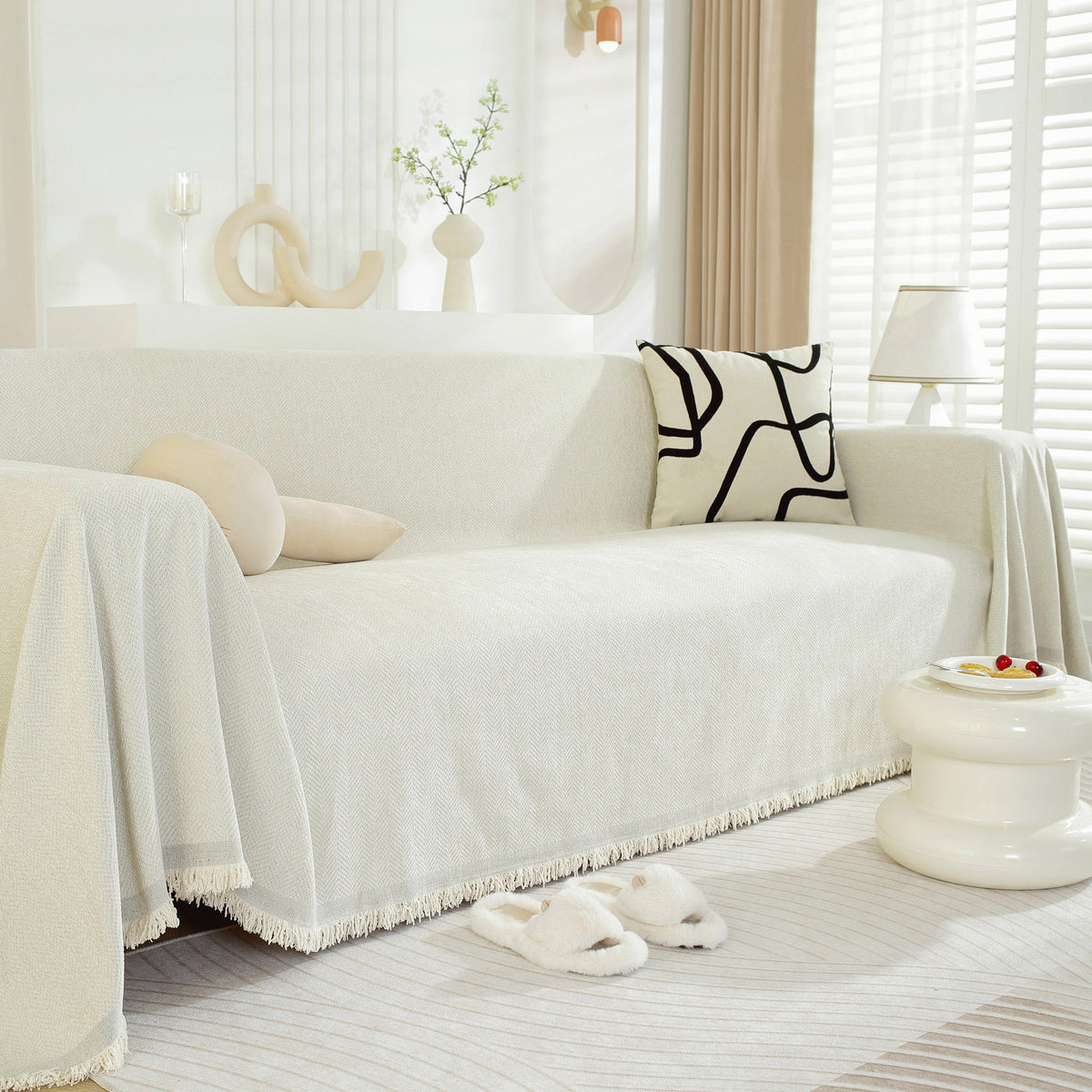 Chenille Herringbone Couch Protector Blanket, Stylish Throw Blankets for Couch and Couch Throw Cover, photo 6 of 42