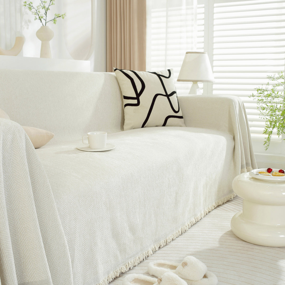 Chenille Herringbone Couch Protector Blanket, Stylish Throw Blankets for Couch and Couch Throw Cover, photo 8 of 42