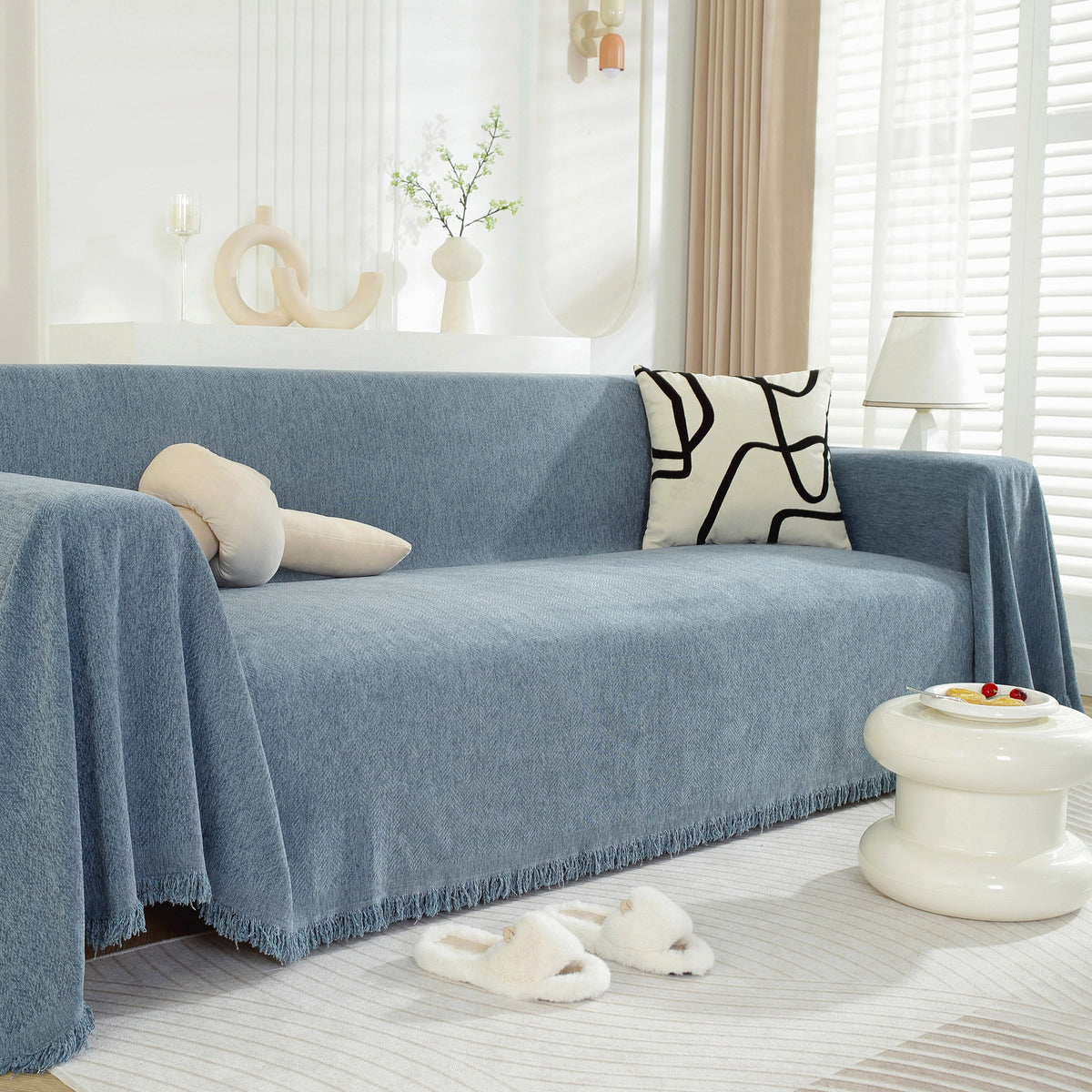 Chenille Herringbone Couch Protector Blanket, Stylish Throw Blankets for Couch and Couch Throw Cover, photo 18 of 42