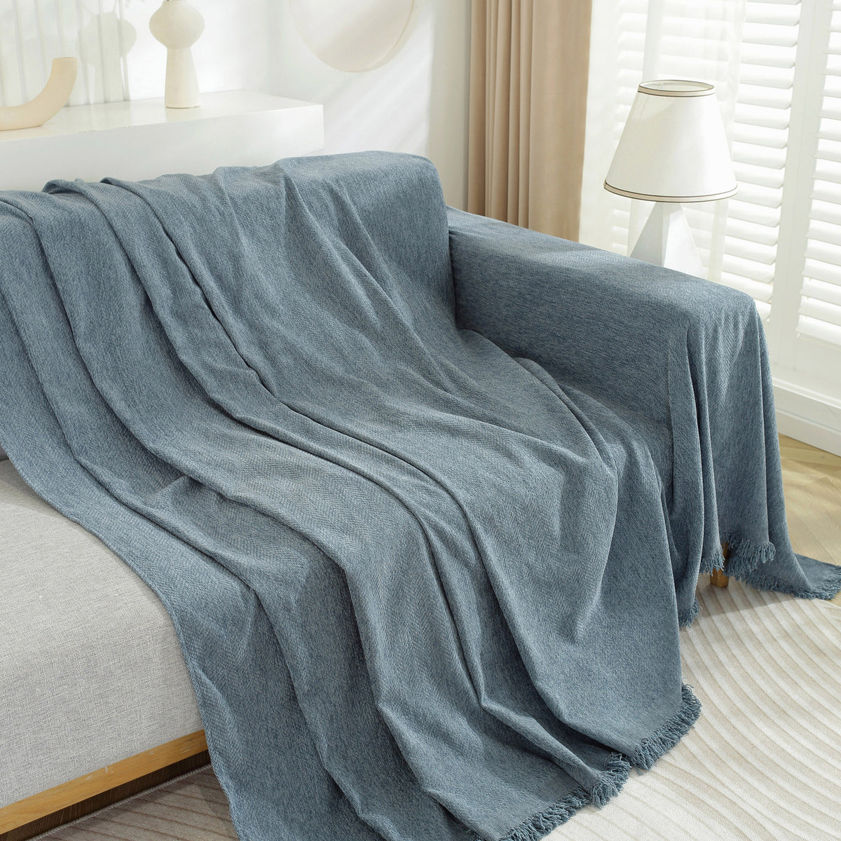 Chenille Herringbone Couch Protector Blanket, Stylish Throw Blankets for Couch and Couch Throw Cover, photo 27 of 42